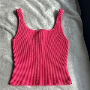 Aritzia Babaton Hot Pink Ribbed Tank Top xs